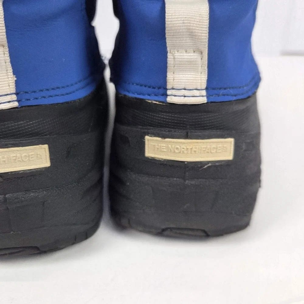 The North Face Boys Snow Boots Blue/Black Drawstring Rubber Sole US 5  EU 37